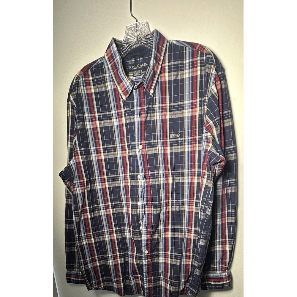 Us Polo Assn Long Sleeve Bottom Up Shirts Size L (G051806) - Picture 1 of 10